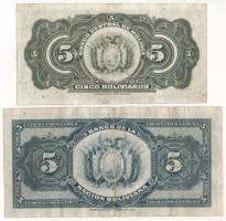 Bolívia 1911. 5B "H 095850" + 1928. 5B "K10 006644" T:III kis szakadás, tűlyuk
...