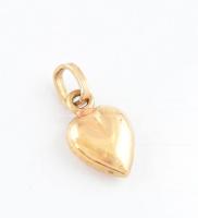 Arany (Au) 14K szív függő, jelzett, 1,6×0,8 cm, nettó: 0,8 g