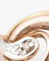 Arany (Au) 14K köves briós fülbevalópár, jelzett, d: 1,1 cm, bruttó: 2,3 g