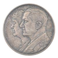 Berán Lajos (1883-1943) 1993. Vitéz Nagybányai Horthy Miklós és felesége / Kenderes 1993. szeptember 4. ezüstpatinázott bronz emlékérem (40mm) T:1