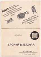 Bächer-Melichar eke és vetőgép gyár kinyitható reklámlapja. Budapest, Vilmos császár út 52.