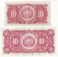 Bolívia 1928. 10B (2xklf) I. és II. kiadás T:I-
Bolivia 1928. 10 Bolivianos (2xdiff) 1st and 2nd is...