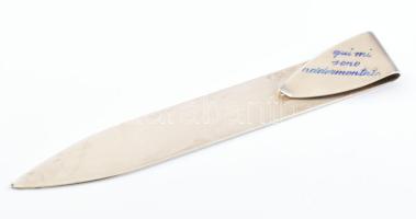 Ezüst(Ag) könyvjelző, egyben borítéknyitó, jelzett, h: 12,5 cm, nettó: 23,2 g