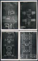cca 1920-1940 Resicai vasművek (Resicabánya, Erdély) műszaki rajzairól készült felvételek, 21 db fot...