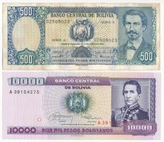 Bolívia 1981. 500P + 1984. 1000P T:I-III az egyiken folt Bolivia 1981. 500 Pesos Bolivianos + 1984. 1000 Pesos Bolivianos C:UNC-F spot on one