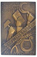 1947. MMDSZ (Marosvásárhelyi Magyar Diákszövetség) Orosháza 1947 május 24-25-26 egyoldalas bronz emlékplakett (125x83mm) T:1- hátoldalon régi függesztés maradványa