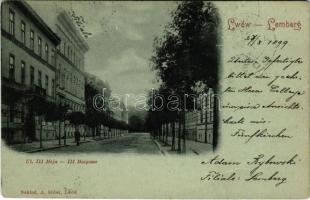1899 (Vorläufer) Lviv, Lwów, Lemberg; Ul. III Maja / III Maigasse / street view (fa)