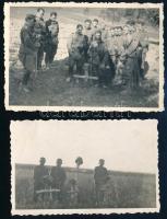 cca 1940 Német katonai temetés a II. világháborúban, 2 db fotó, 9x6 cm körül