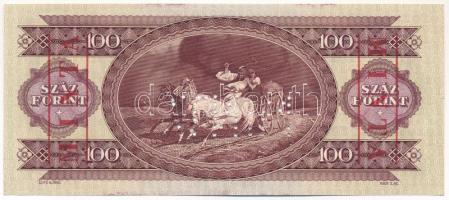 1975. 100Ft "B000 000121" sorozat és sorszámmal, piros "MINTA" felülnyomással és...