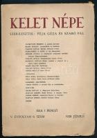 1939 Kelet népe c. folyóirat V. évf. 6. sz., 1939 június, szerk.: Féja Géza és Szabó Pál. Sérült gerinccel, kissé foltos borítóval