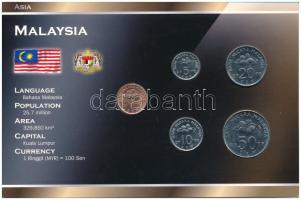 Malajzia 2005-2008. 1S-50S forgalmi sor díszkartonban (5xklf) T:1 hullámos papír Malaysia 2005-2008. 1 Sen - 50 Sen coin set in cardboard C:AU wawy card