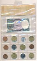 Egyiptom forgalmi sor fóliatokban (12x) + 1940. 5P bankjegy T:1,1-
Egypt coin set in foil packing (...