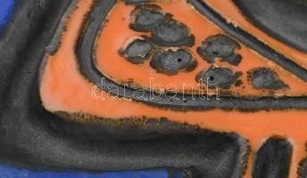 Jelzés nélkül, Pál Ferenc?: Madaras kerámia falplasztika, szép színes mázakkal festett, tetején kis ...