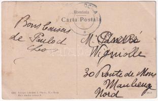 1910 Targu Ocna, Aknavásár; Un colt al piciorului central al salinei, detinutii taind sare / salt mi...