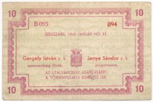 Szekszárd 1945. "Szekszárd M. város" 10P T:III folt