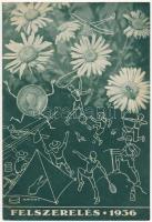 1936 Cserkészfelszerelés, cserkész és sportszerek árjegyzék rajzolt képekkel illusztrálva, jó állapotban, a Cserkészbolt kiadványa, 10p