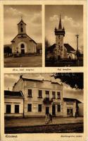 1943 Kraszna, Crasna; Római katolikus és református templom, Széchenyi tér, Farkas József és Nagy Sándor üzlete / churches, square, shops