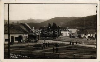 Kovászna-fürdő, Baile Covasna; Fő tér, Debreczi K, Benke B. üzlete / Piata, Balta Dracului / square, shops. photo