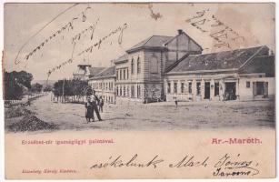 1901 Aranyosmarót, Zlaté Moravce; Erzsébet tér, Igazságügyi palota, Eisenberg Károly üzlete és saját kiadása / square, Palace of Justice, publishers shop (fl)