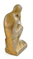 Gondolkodó ember, könyvtámasz pár, jelzés nélkül, bronz, m: 15 cm