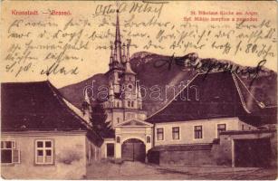 1909 Brassó, Kronstadt, Brasov; Porond tér, Szent Miklós ortodox templom / St. Nikolaus Kirche am Anger / Romanian Orthodox church (EK)