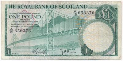 Skócia 1969. 1P T:III kis szakadás, tűlyuk Scotland 1969. 1 Pound C:F small tear, needle holes Krause P#329