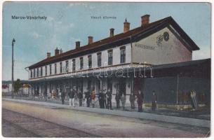 1916 Marosvásárhely, Targu Mures; vasútállomás. Porjes S. Sándor kiadása / railway station (fa)