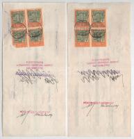Budapest 1926. 4 darab "Földhitelbank Részvénytársaság" kitöltött váltó T:II,II- kis szaka...