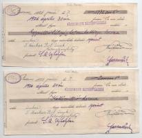 Budapest 1926. 4 darab "Földhitelbank Részvénytársaság" kitöltött váltó T:II,II- kis szaka...