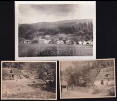 1931 Répáshuta községről készített 3 db fotó, hátoldalt felirattal, szép állapotban, 5,5×8 és 9×12 cm