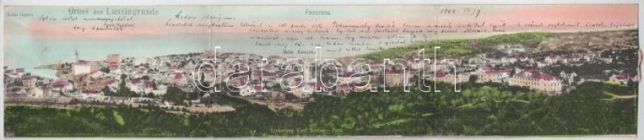 1904 Veli Losinj, Lussingrande; 3-tiled folding panoramacard