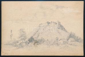 1894 Az erdélyi Székelyföldön található Olasztelek község látképe Vargyas felől, akvarell, feliratoz...