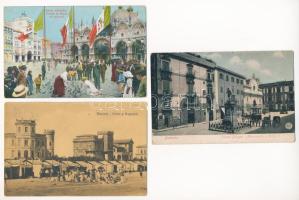 6 db RÉGI olasz város képeslap vegyes minőségben / 6 pre-1945 Italian town-view postcards in mixed quality