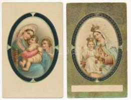 Szűz Mária - 2 db régi litho képeslap / Virgin Mary - 2 pre-1945 litho postcards