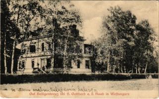 1917 Rábakeresztúr, Heiligenkreuz im Lafnitztal; Gut Heiligenkreuz bei S. Gotthard a.d. Raab im Westungarn / A Malomtulajdonos lakája, kastély / Mühlenbesitzer's Schloss / castle of the mill owner (EK)