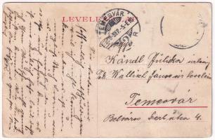 1908 Nagyszentmiklós, Sannicolau Mare; Sas utca, Takarékpénztár, Mausz János üzlete / street view, s...