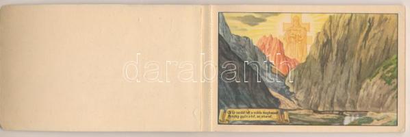 Erdély Örök Egyetlen Miénk! - 16 db régi erdélyi irredenta művészlap egy képeslapfüzetben Gebhardt é...