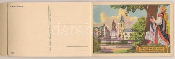 Erdély Örök Egyetlen Miénk! - 16 db régi erdélyi irredenta művészlap egy képeslapfüzetben Gebhardt é...