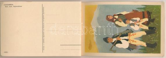 Erdély Örök Egyetlen Miénk! - 16 db régi erdélyi irredenta művészlap egy képeslapfüzetben Gebhardt é...