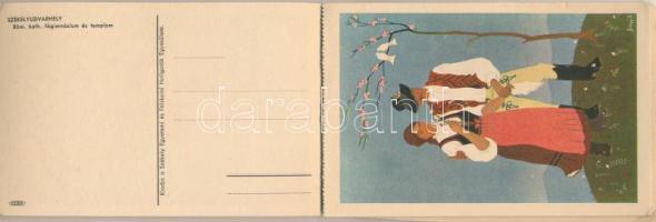 Erdély Örök Egyetlen Miénk! - 16 db régi erdélyi irredenta művészlap egy képeslapfüzetben Gebhardt é...