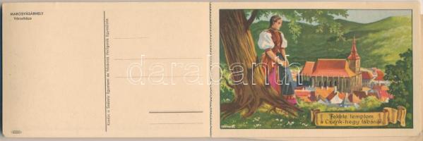 Erdély Örök Egyetlen Miénk! - 16 db régi erdélyi irredenta művészlap egy képeslapfüzetben Gebhardt é...