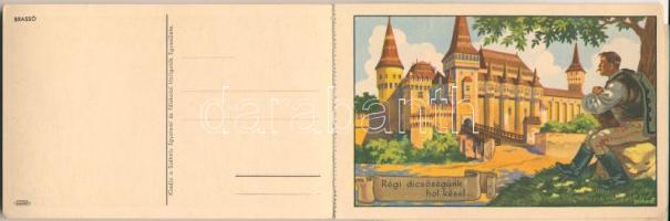 Erdély Örök Egyetlen Miénk! - 16 db régi erdélyi irredenta művészlap egy képeslapfüzetben Gebhardt é...