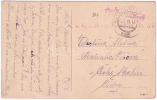 1917 Bereck, Bereczk, Bretcu; utca, templom / street view, church + "K.u.K. Gebirgsbäckerei Nr....