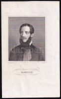 cca 1850 Conrad Geyer (1816-1893): Kossuth [Lajos] arcképe, acélmetszet, papír, jelzett a nyomaton, 11x9 cm