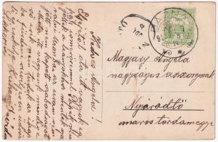 1913 Bázna, Báznafürdő, Felsőbajom, Bad Baassen, Baiumul de Sus; Légfürdő, játszótér gyerekekkel / s...