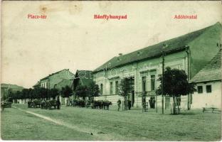 Bánffyhunyad, Huedin; Piac tér, adóhivatal, nyomda és könyvkötészet / square, tax office, book printing shop