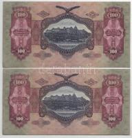 1930. 100P (7x) sorszámkövető és egyugrású sorszámmal "E 634 009269 - E 634 009276" T:II-I...