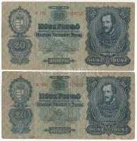 1930. 20P (2x) T:III,III- folt, az egyiken kis szakadások  Adamo P11