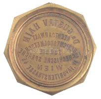 DN Der Gustav Hain - Rechtsanwalt Gerichtsdolmetsch für die Tschechische Sprache (cseh nyelvű bírósági tolmács) bronz szárazpecsét véset (41x41mm)