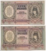 1943. 1000P (2x) T:III kis folt, egyébként szép papír Adamo P21